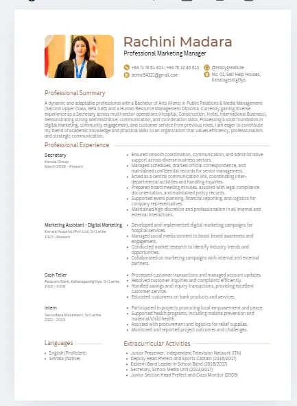 Client CV - Rachini
